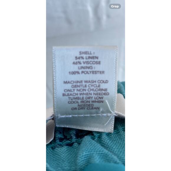 Loft Outlet Teal elephant print skirt Linen Size SP - Picture 2 of 3